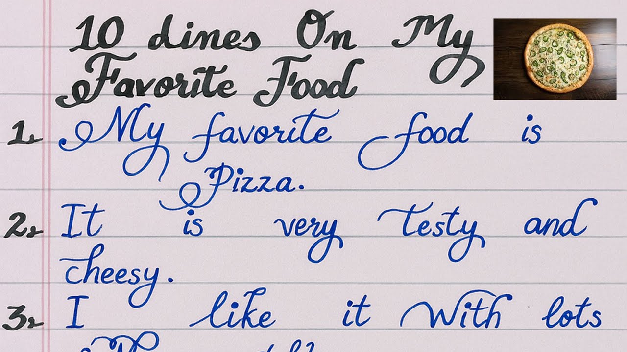 10 Lines On My Favorite Food | My Favorite Food Ten Lines | SR Handwriting