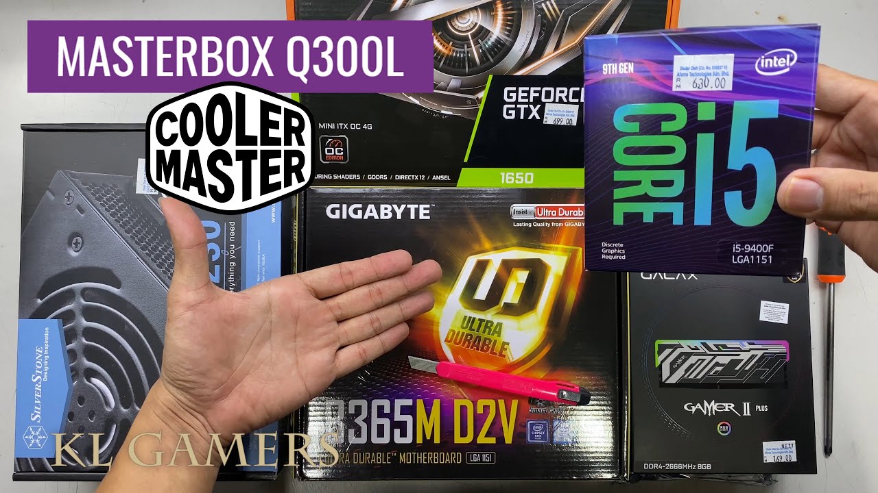 intel Core i5 9400F GIGABYTE B365M D2V GAMER II RGB DDR4 GTX1650 Cooler Master MasterBox Q300L Build