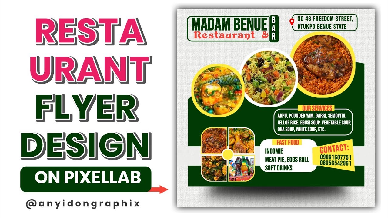 How to design Restaurant & Bar Flyer on Pixellab #tutorial