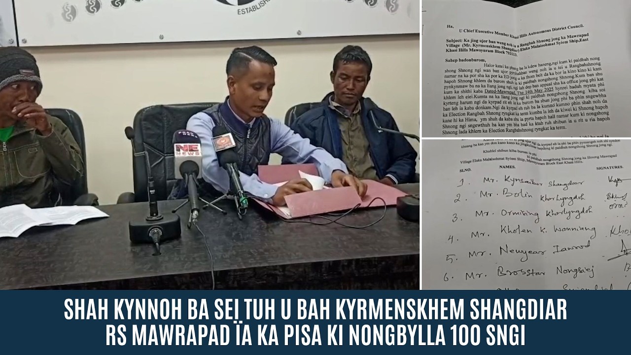 SHAH KYNNOH BA SEI TUH U BAH KYRMENSKHEM SHANGDIAR RS MAWRAPAD ÏA KA PISA KI NONGBYLLA 100 SNGI
