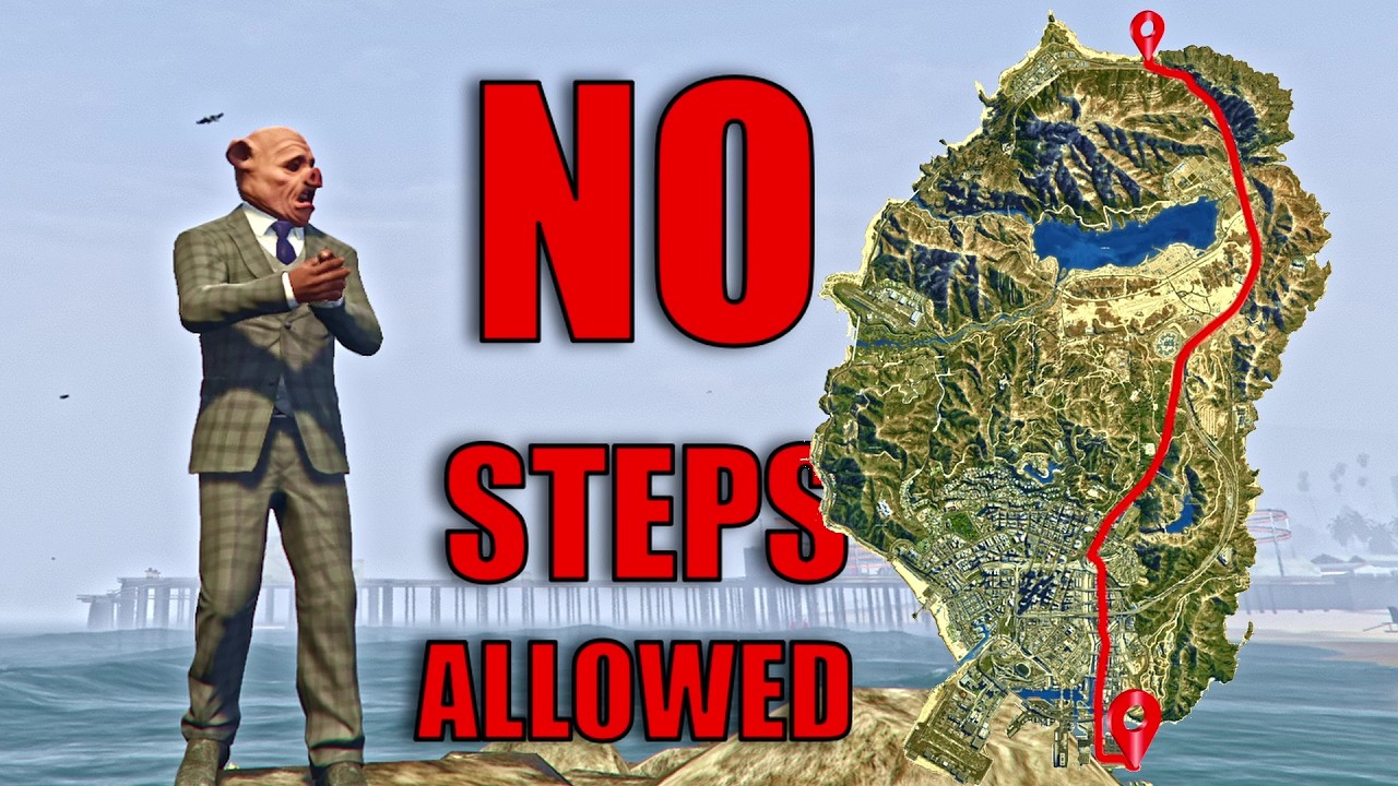CROSSING THE ENTIRE GTA 5 MAP WITHOUT TAKING A STEP !!