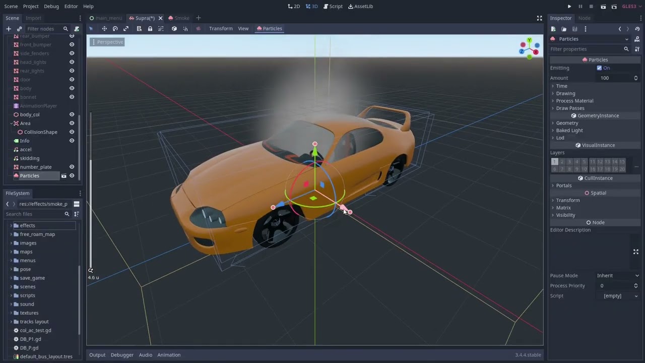 HOW TO ADD DRIFT SMOKE Godot