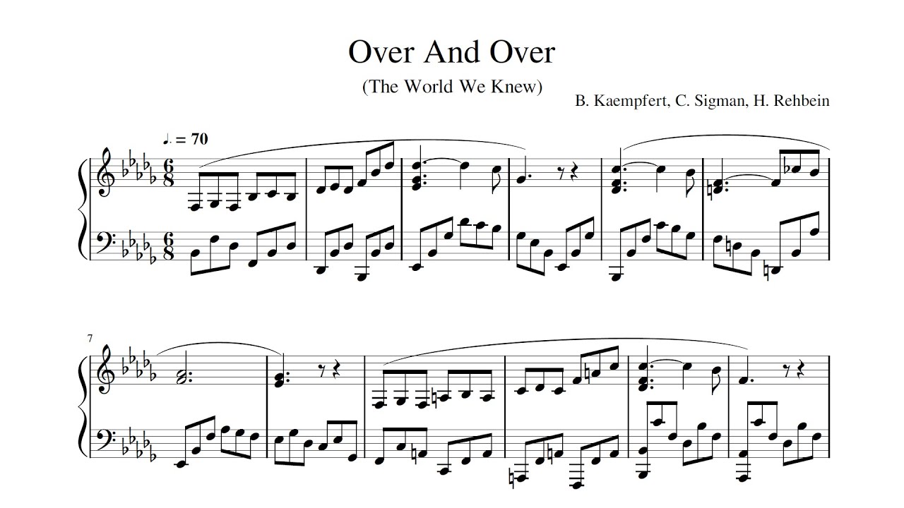 The World We Knew (over And Over) - Piano Solo