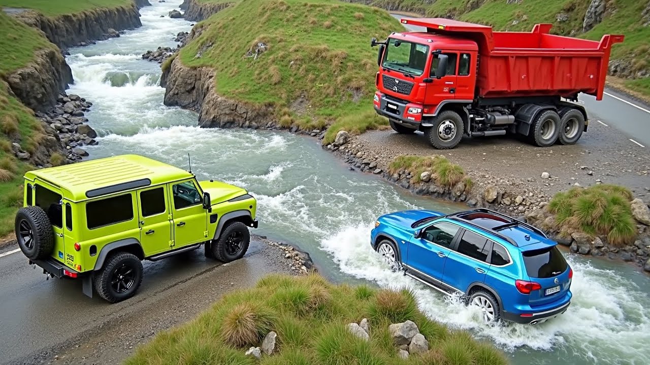 Cars vs Fast Flowing River Challenge #5 in BeamNG Drive! (Long Video Special)