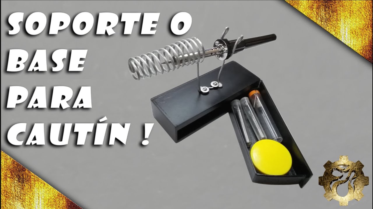 🟡Base Soporte para Cautín con Porta Elementos (Casero) ⚡🎇⚡ #soldador #base #soporte #casero