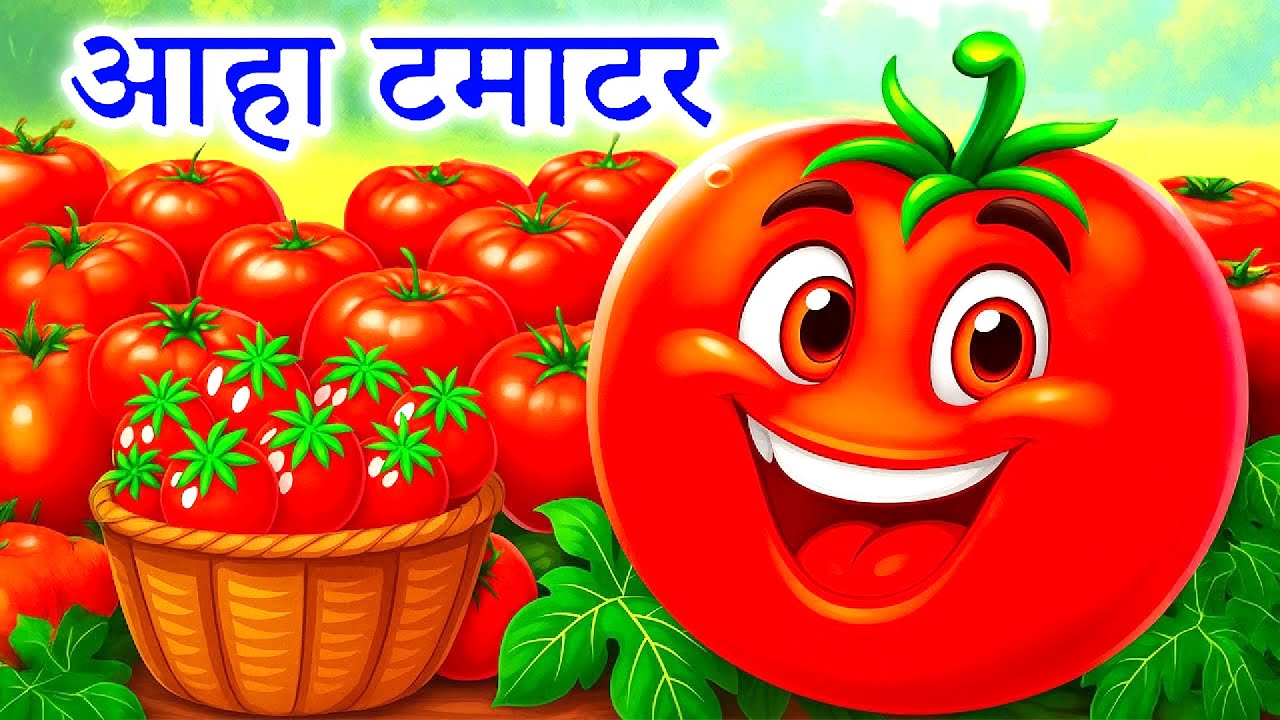 आहा टमाटर बड़े मजेदार | Aaha Tamatar Hindi Rhymes | Kids Song - Aaha Tamatar bade Majedar - #Baalgeet