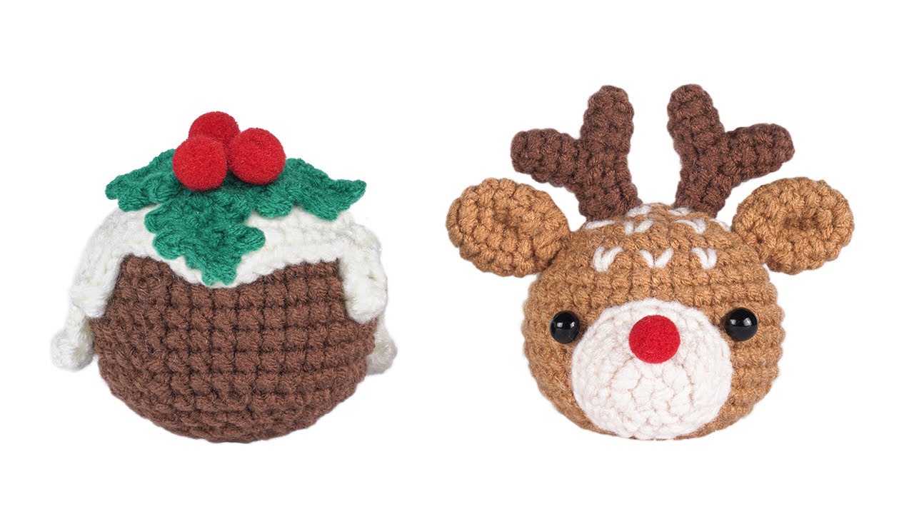 1.How to crochet the holly snowball