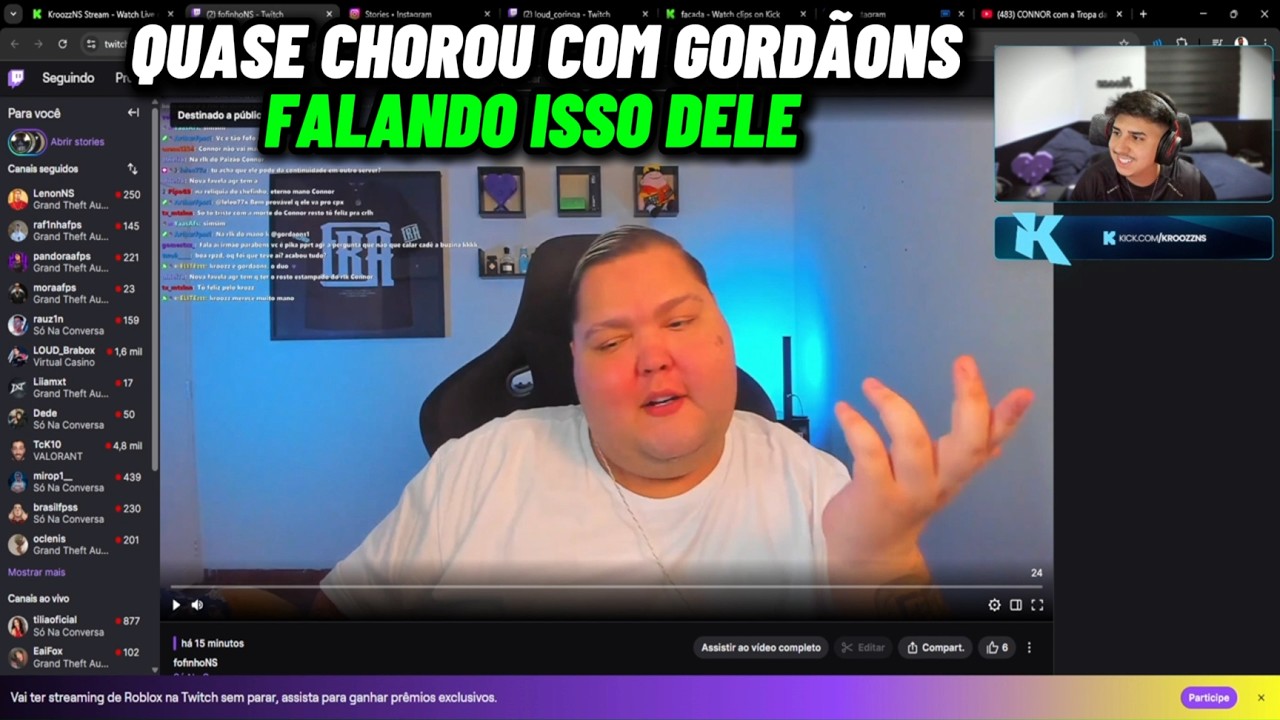 KROOZZ SE EMOCIONOU AO FALAR DA OPORTUNIDADE QUE CORINGA DEU PRA ELE E COM AS PALAVRAS DO GORDÃONS