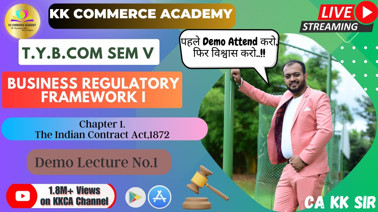 Indian Contract Act,1872 | BRF I | Chapter 1 | Lecture 1| Tybcom |Semester 5 #kkca #law #contractact