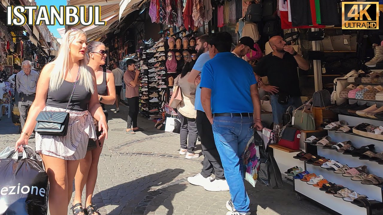 Istanbul Turkey City Center 4K Walking Tour Grand Bazaar, Fake Market