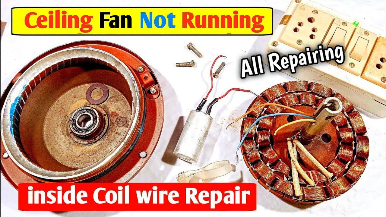 Ceiling Fan all Repairing | Ceiling Fan Burn Coil 3 Wire Connection & Not Rotating Problem Repair