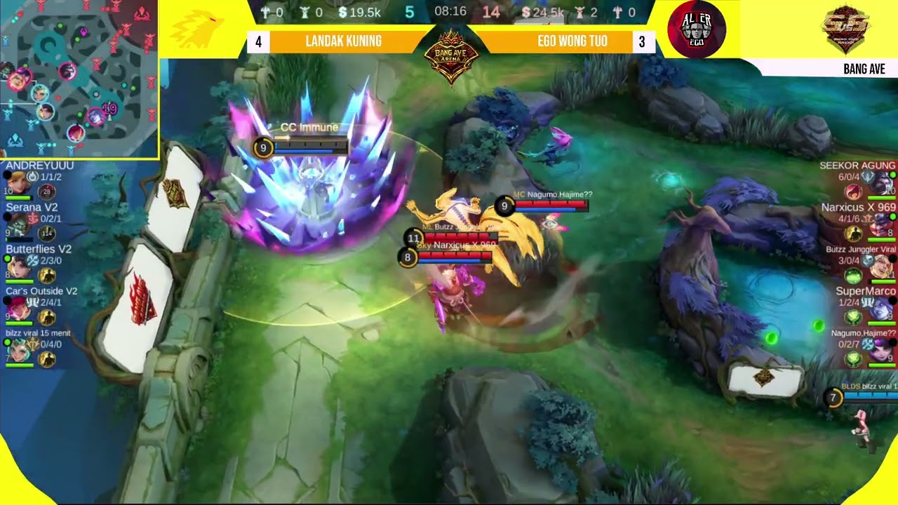 ROOM TOURNAMENT FREE CASTER BANG AVE TIKTOK | MATCH  LANDAK KUNING VS EGO WONG TUO