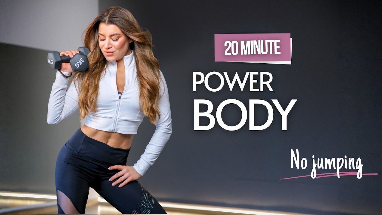 20 MIN No repeat with dumbbells | No jumping low impact full body workout Power Body | Julia Mazur
