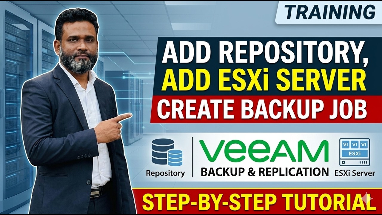 How to Add Repository, Add ESXi Server, and Create Backup Job in Veeam Backup & Replication Training