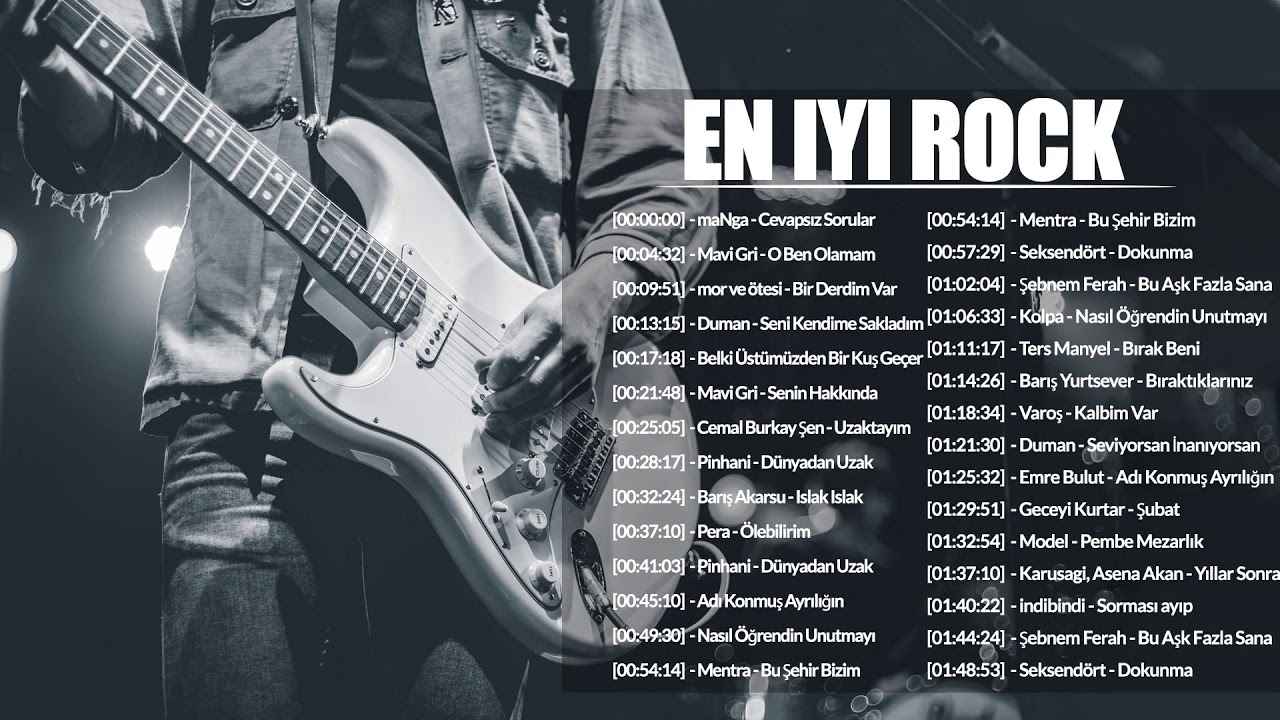 T&uuml;rk&ccedil;e En Pop&uuml;ler 100 Şarkı - Mavi Gri , maNga, Mor ve &Ouml;tesi  En İyi T&uuml;rk&ccedil;e Rock Şarkılar