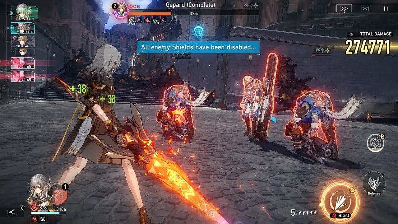 MC Solo vs Gepard Level 81 Simulated Universe World 3 Difficulty 4 - Honkai Star Rail