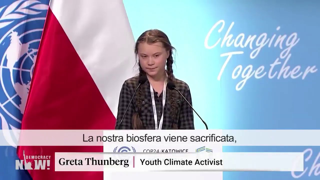 Il discorso di Greta Thunberg per il clima @ COP24 di Katowice, Polonia