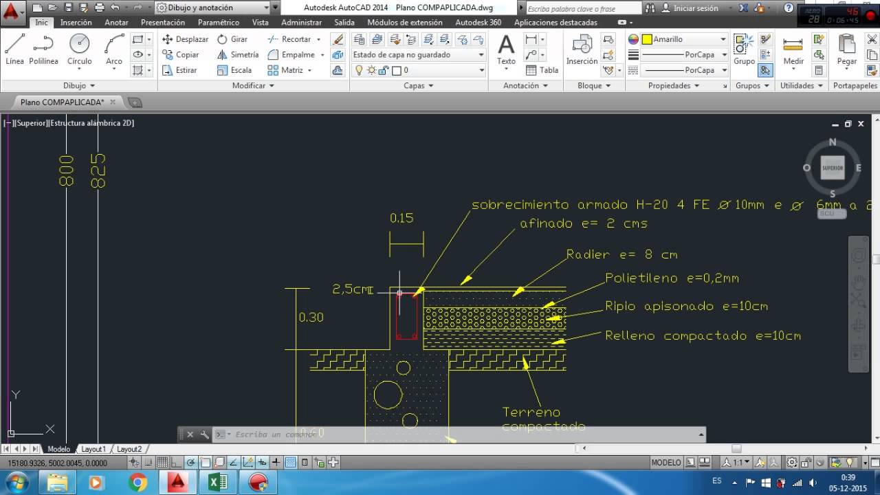 Ejemplo de cubicación con CAD y excel