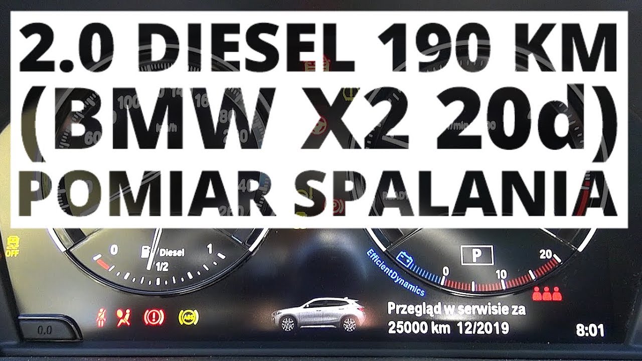 BMW X2 20d 2.0 Diesel 190 KM (AT) - pomiar zużycia paliwa