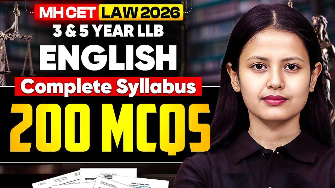 MH CET LAW 2026 English Complete Syllabus | English one shot Revision | Top 200 MCQs 3 & 5 Year LLB