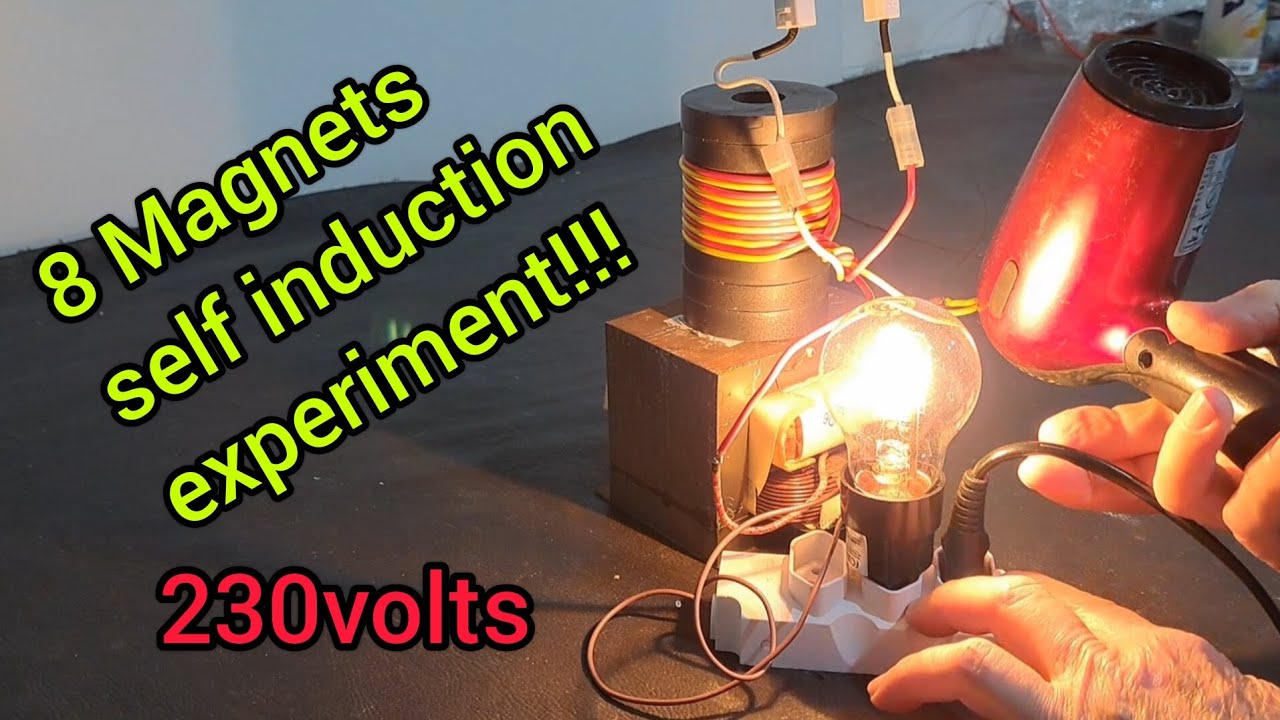 Amazing self induction experiment - 8 magnets!