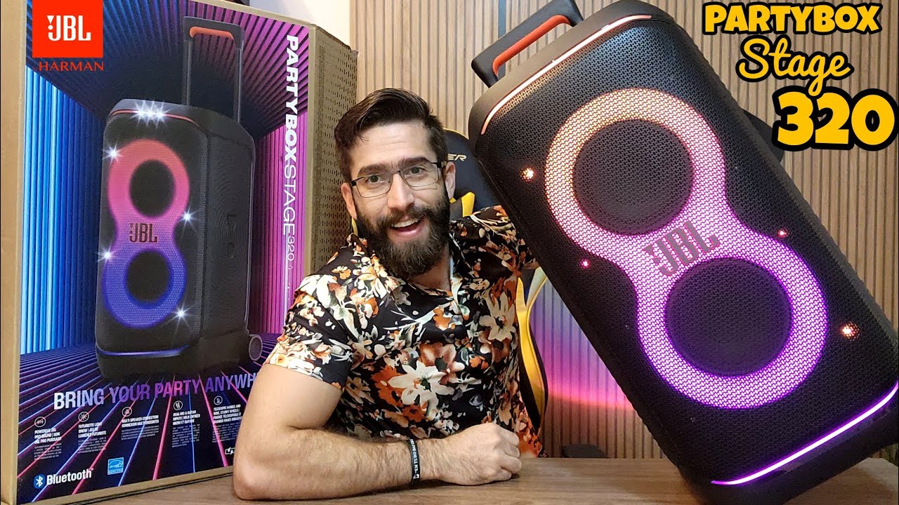 JBL PARTYBOX STAGE 320 240W RMS: Essa Caixa de som Está MAGNÍFICA! (Unboxing PT-BR)