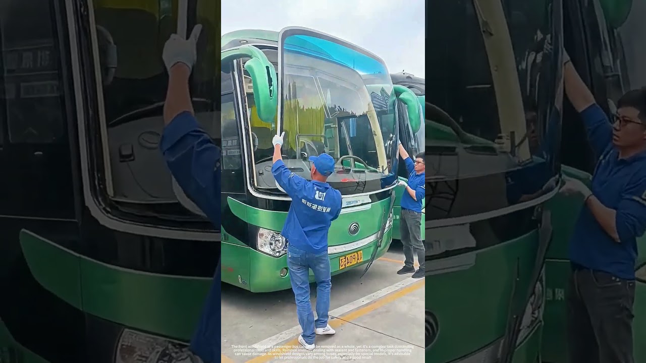 Passenger Bus Front Windshield Changing Process