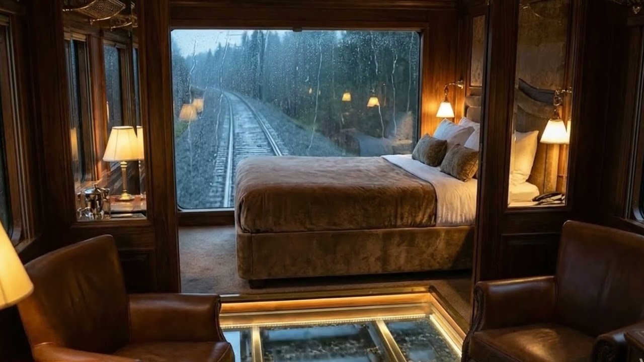 Let the tracks carry your worries away. A rainy night in a moving sanctuary