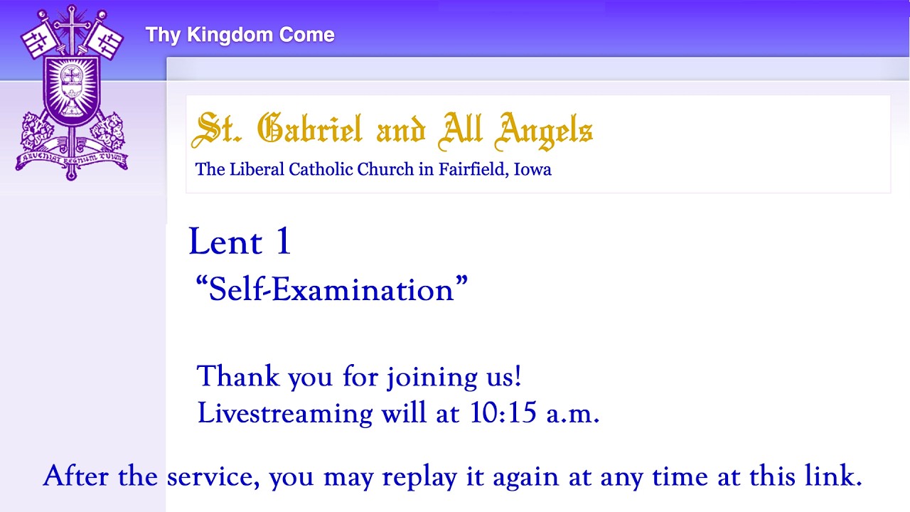 Lent 1, Self-Examination