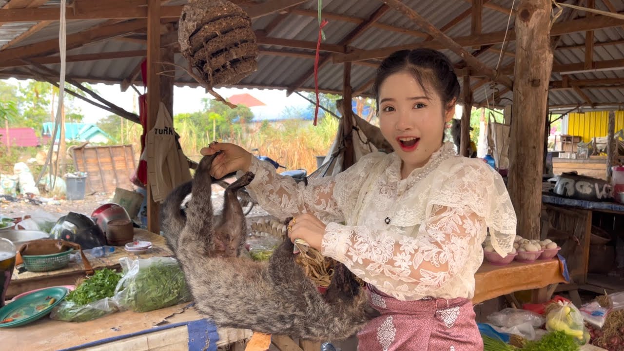 ตลาดของป่าที่ลาว ของป่าเยอะมากราคาแสนถูก