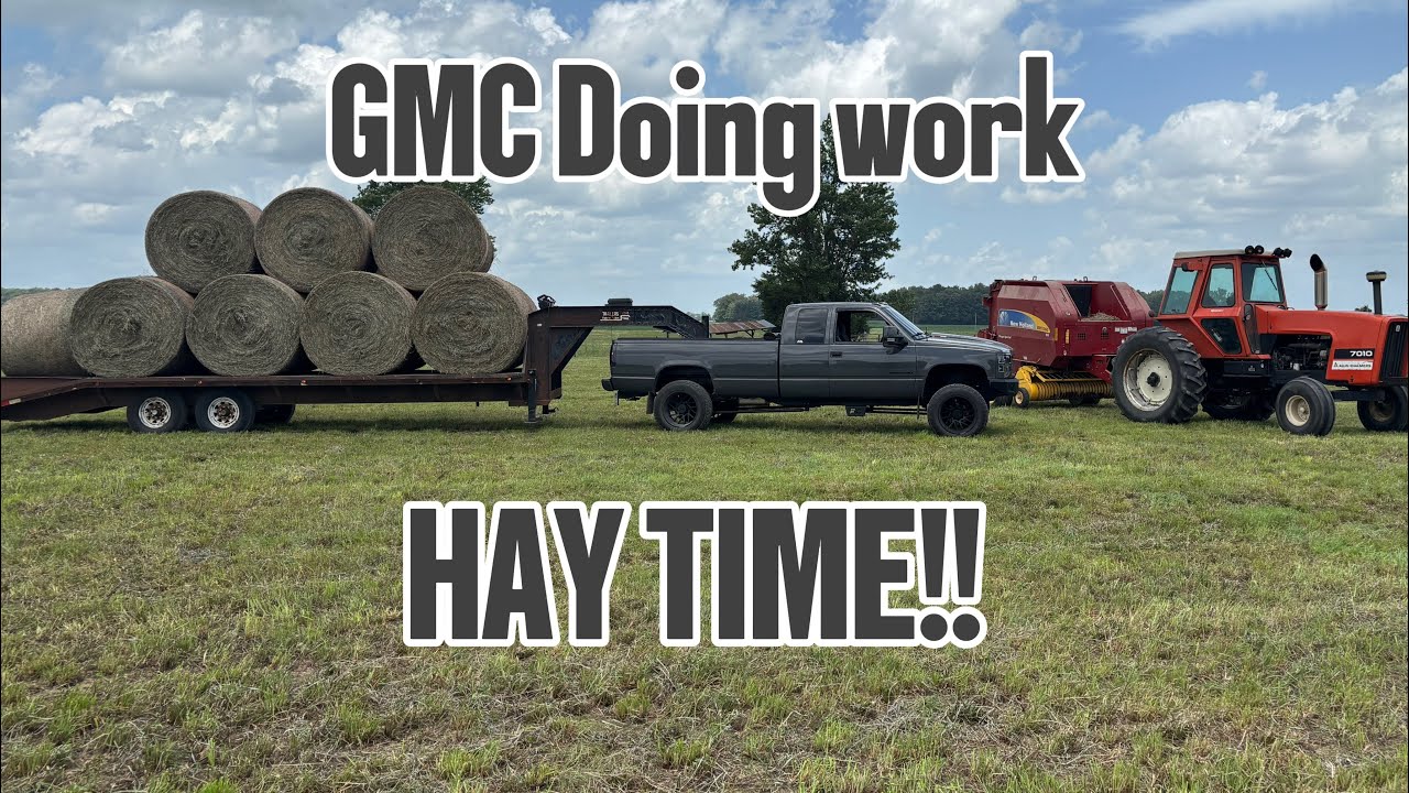 HAY TIME! GMC Does work hauling hay!