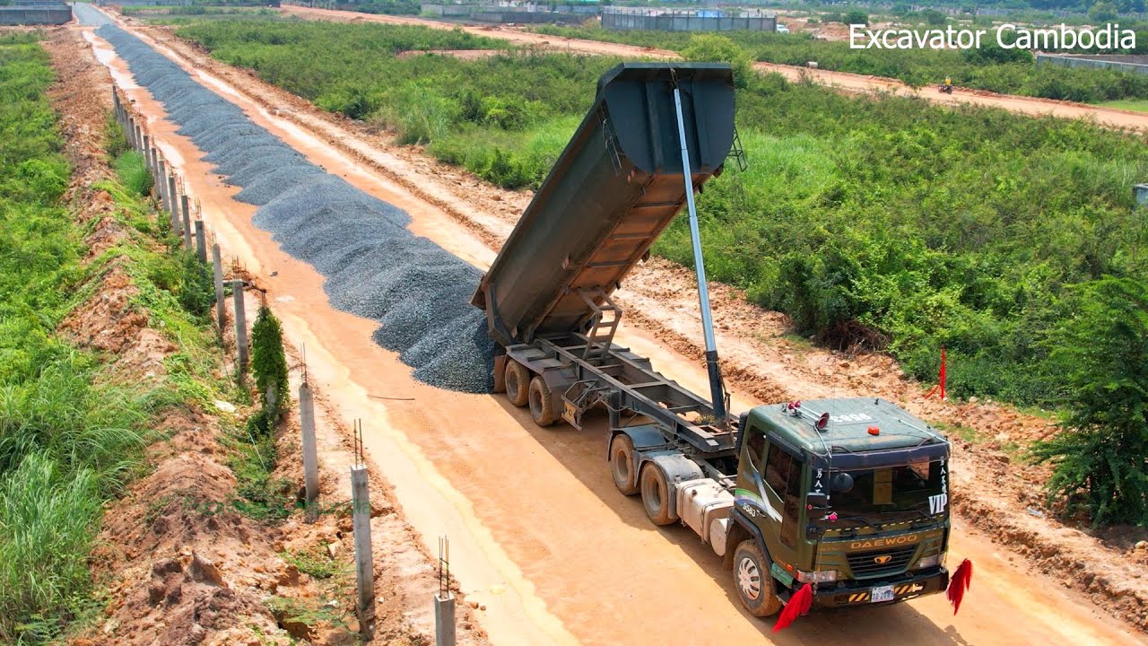 Fantastic Only One Video Building Gravel Road Construction Very Low Cost And Easy