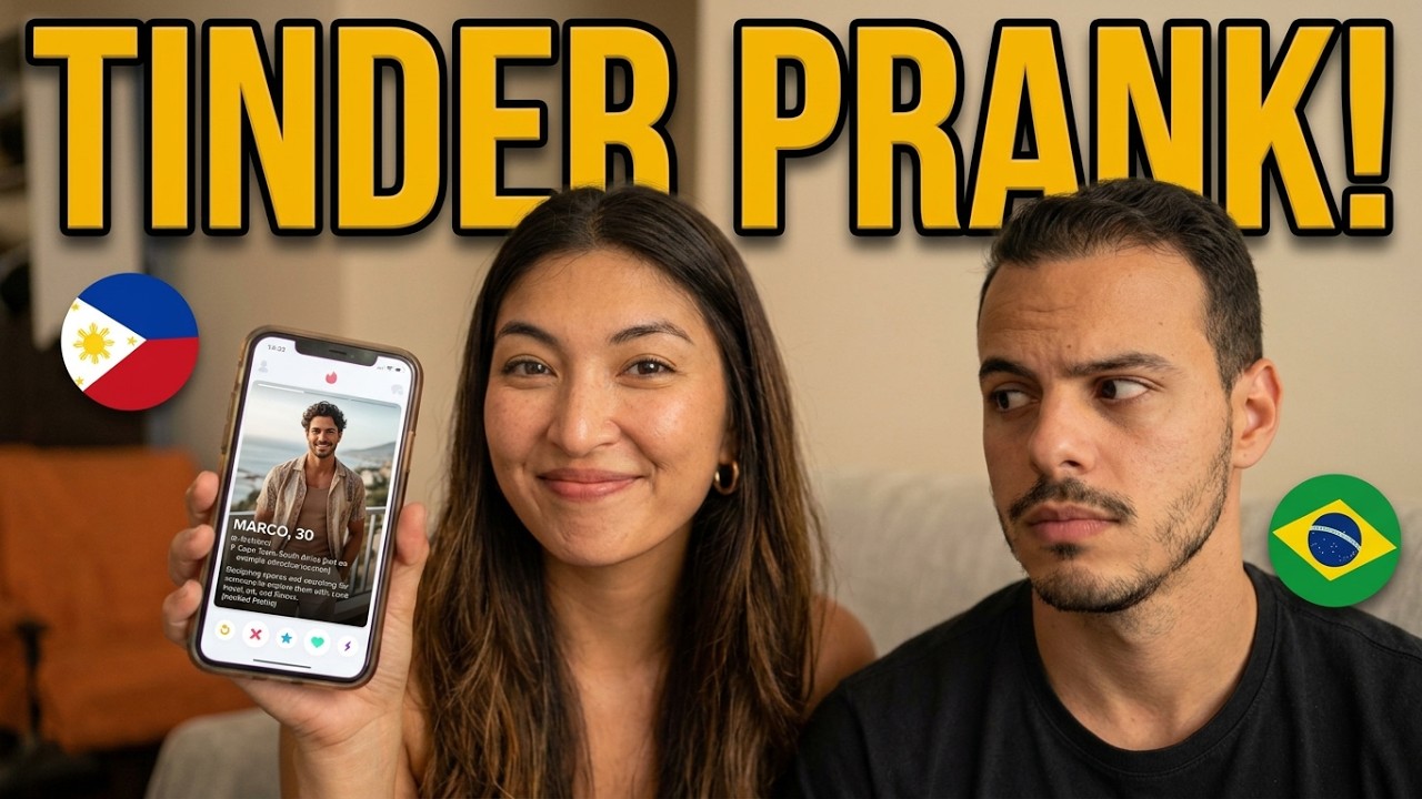 Swiping on TINDER in Brazil (BF PRANK)