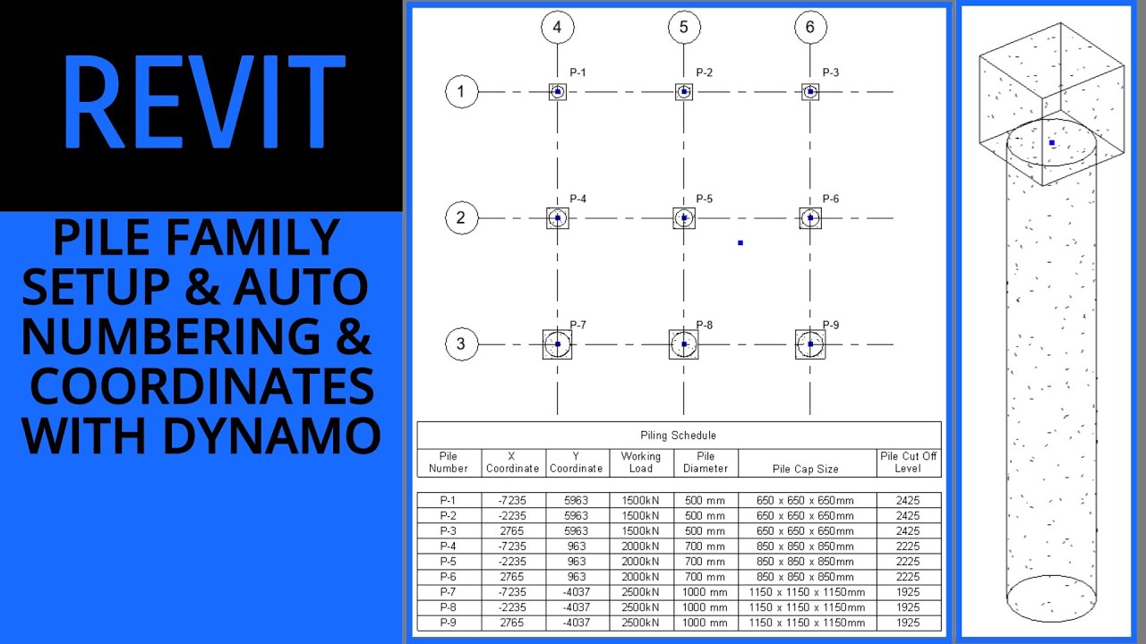Revit - Pile Family Setup & Auto Numbering & Coordinates with Dynamo