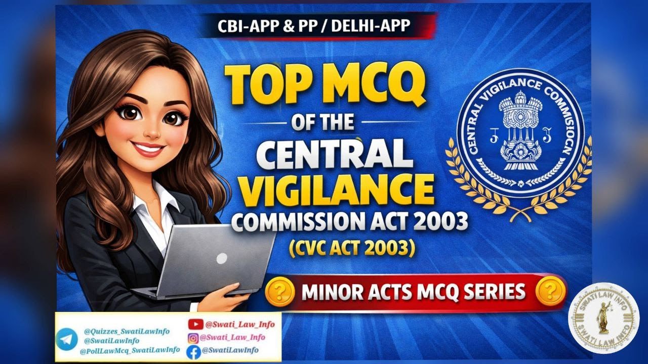 Most Expected MCQ🔥of Central Vigilance Commission Act, 2003| CBI APP & Delhi APP Exam Special #short
