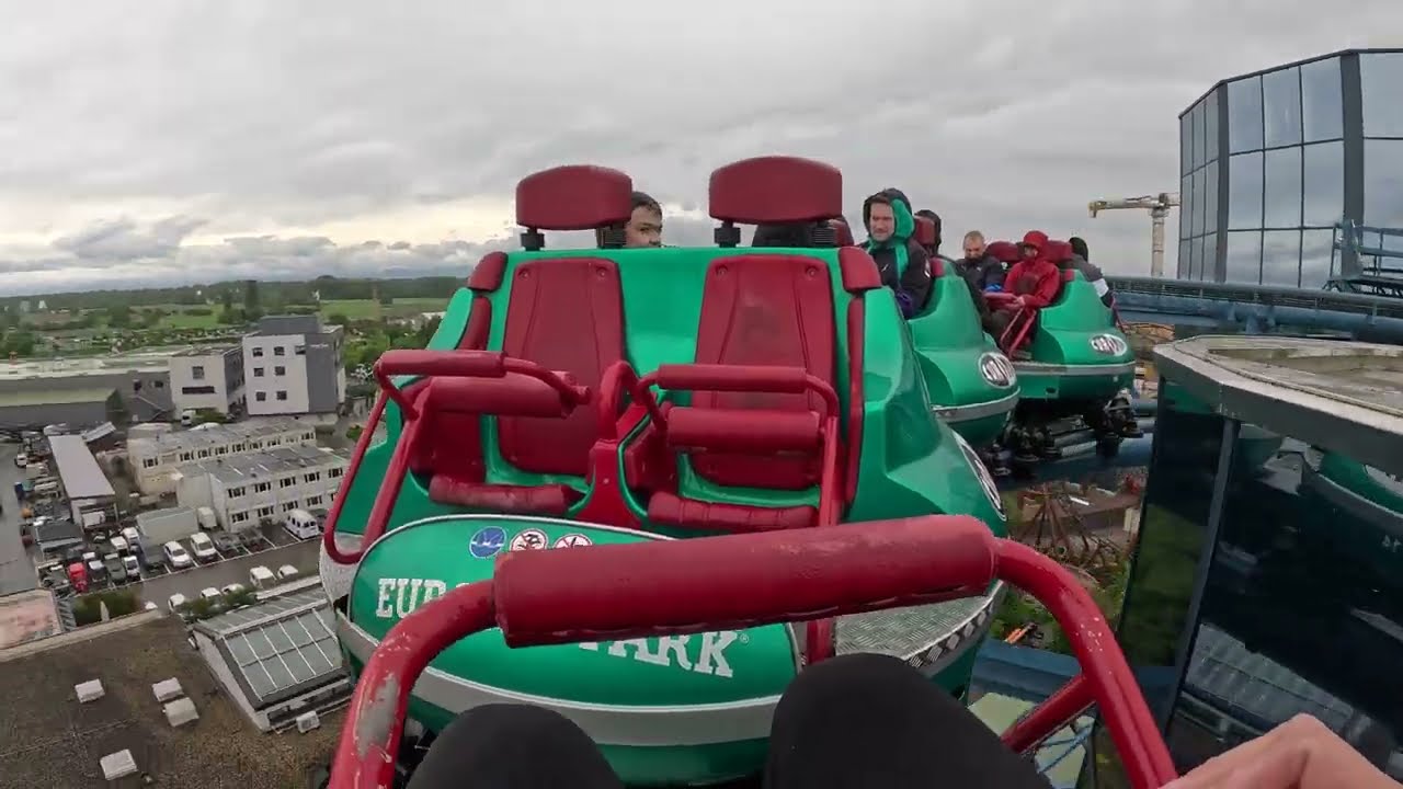 Euro Mir On Ride Pov/ Full Queue Expirence Europa Park. One of a kind Spinning Coaster