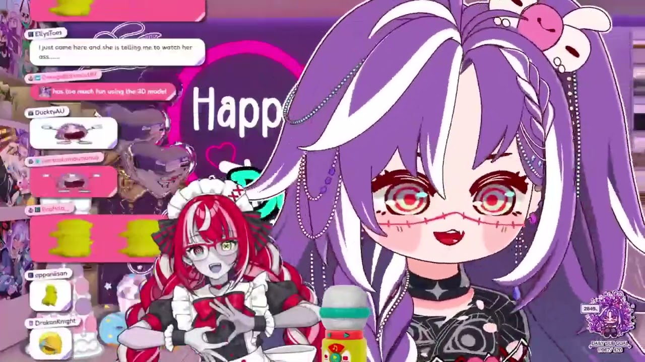 Michi & Ollie Sing Anaconda (Phone in Karaoke) (3D  Birthday Debut) (Vshojo X Hololive)