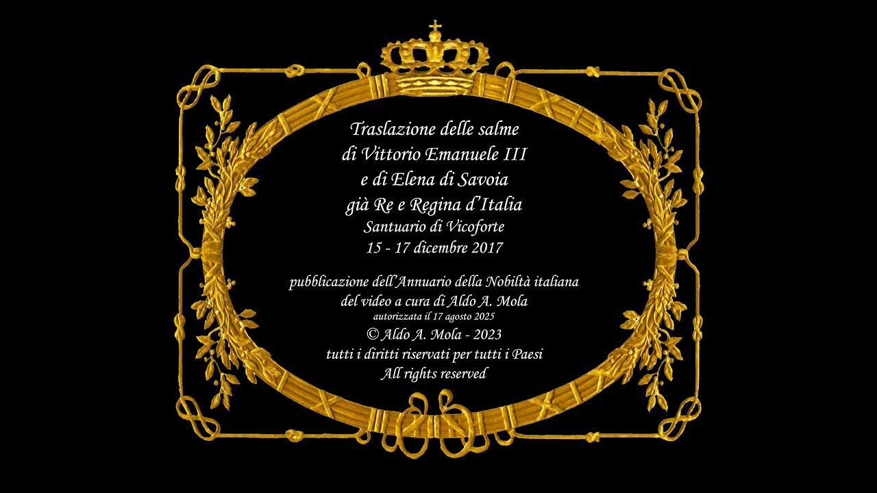 cerimonia della traslazione delle salme di Re Vittorio Emanuele III e della Regina Elena