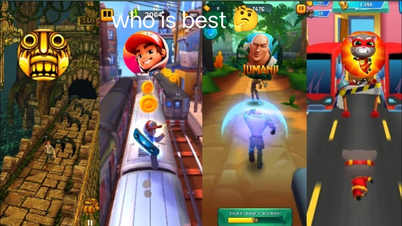 Temple Run 🆚 Subway City 🆚 Jumanjii 🆚 Tom Hero Dash 🆚 Who is Best 🤔