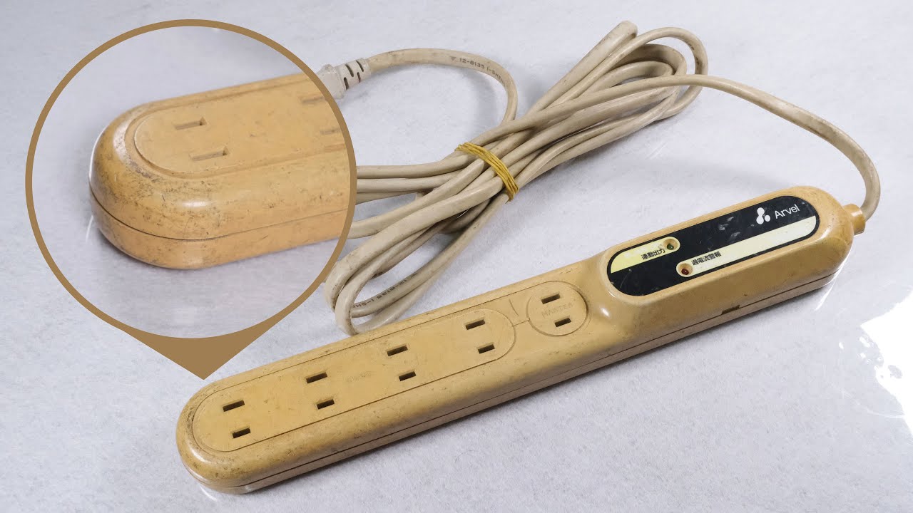 AMAZING!! Restoration of an Old Yellow Multi-Plug – How to Polish Plastic and Repair It