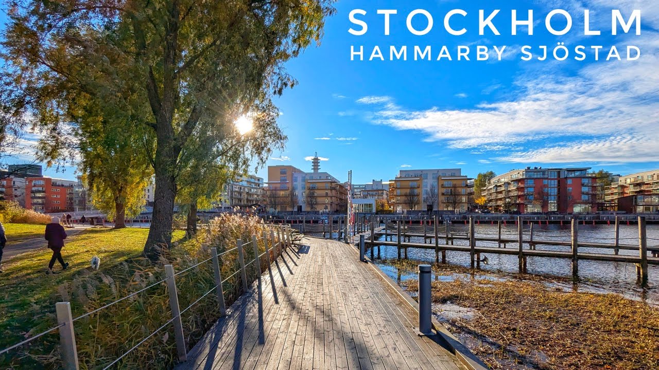 Hammarby Sjöstad Walk: Stockholm's Eco-Friendly Waterfront District - Sweden 4K