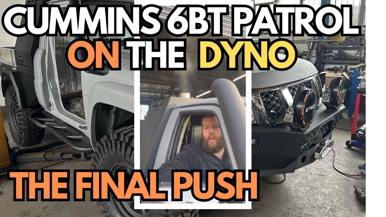 The Nissan Patrol GU Y61 Cummins 6BT conversion going on the dyno.. The end is not far off