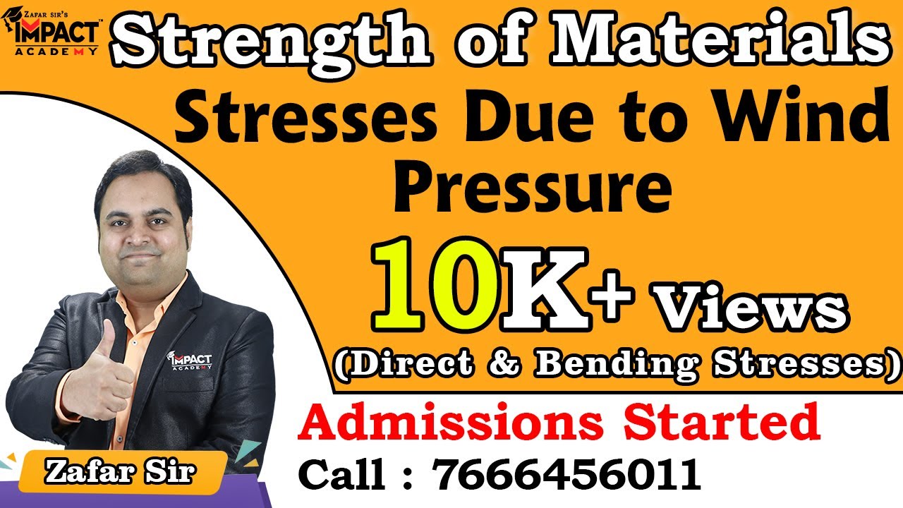 Stresses Due to Wind Pressure | Direct & Bending Stresses | Strength of Materials #engineering #2026