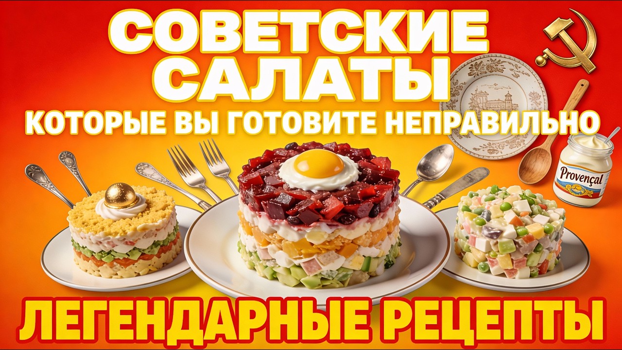 12 САЛАТОВ СССР, КОТОРЫЕ ВЫ ГОТОВИТЕ НЕПРАВИЛЬНО! 😱 Легенды и правда о советской кухне
