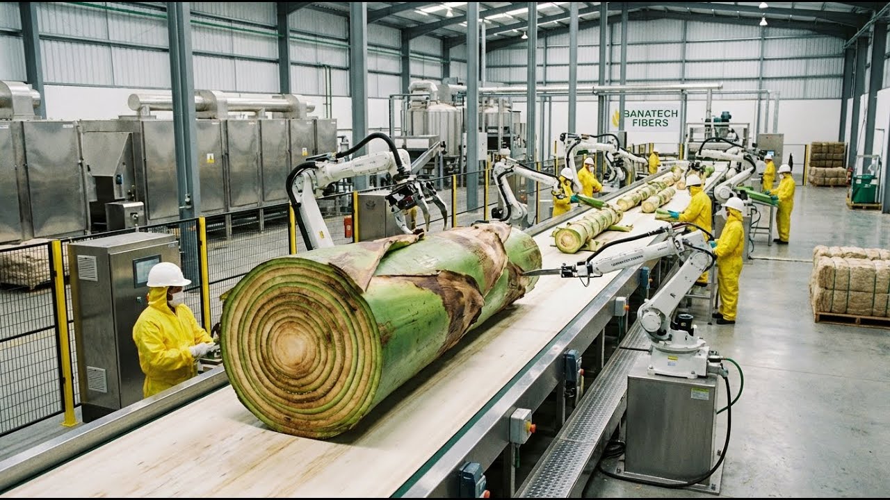 Inside the Largest High-Tech Banana Stem Factory You've Never Seen Before (Full Process)