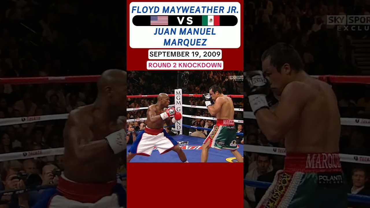 Floyd Mayweather Jr. 🇺🇸 VS 🇲🇽 Juan Manuel Marquez | September 19, 2009 | ROUND 2 KNOCKDOWN