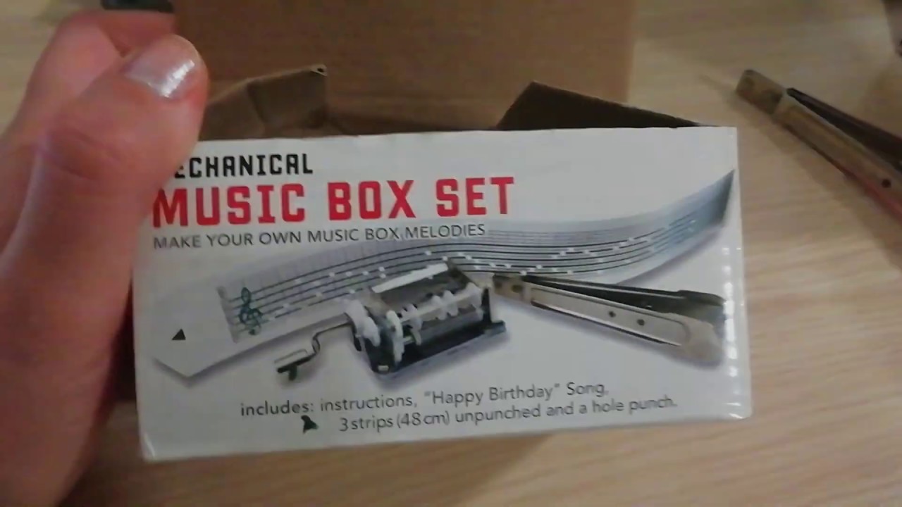 Making music with Kikkerland Music Box Kit