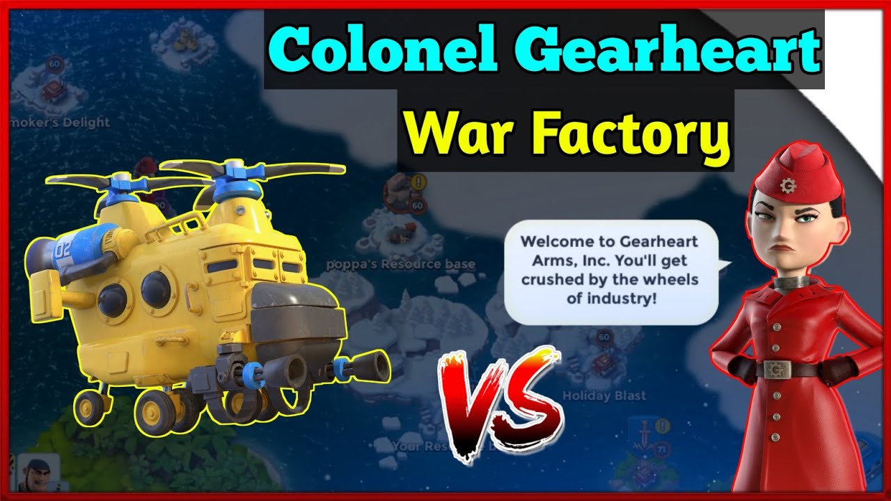 SOLOING Colonel Gearheart [War Factory] with 16 [Level 25] Heavy Choppas | Boom Beach