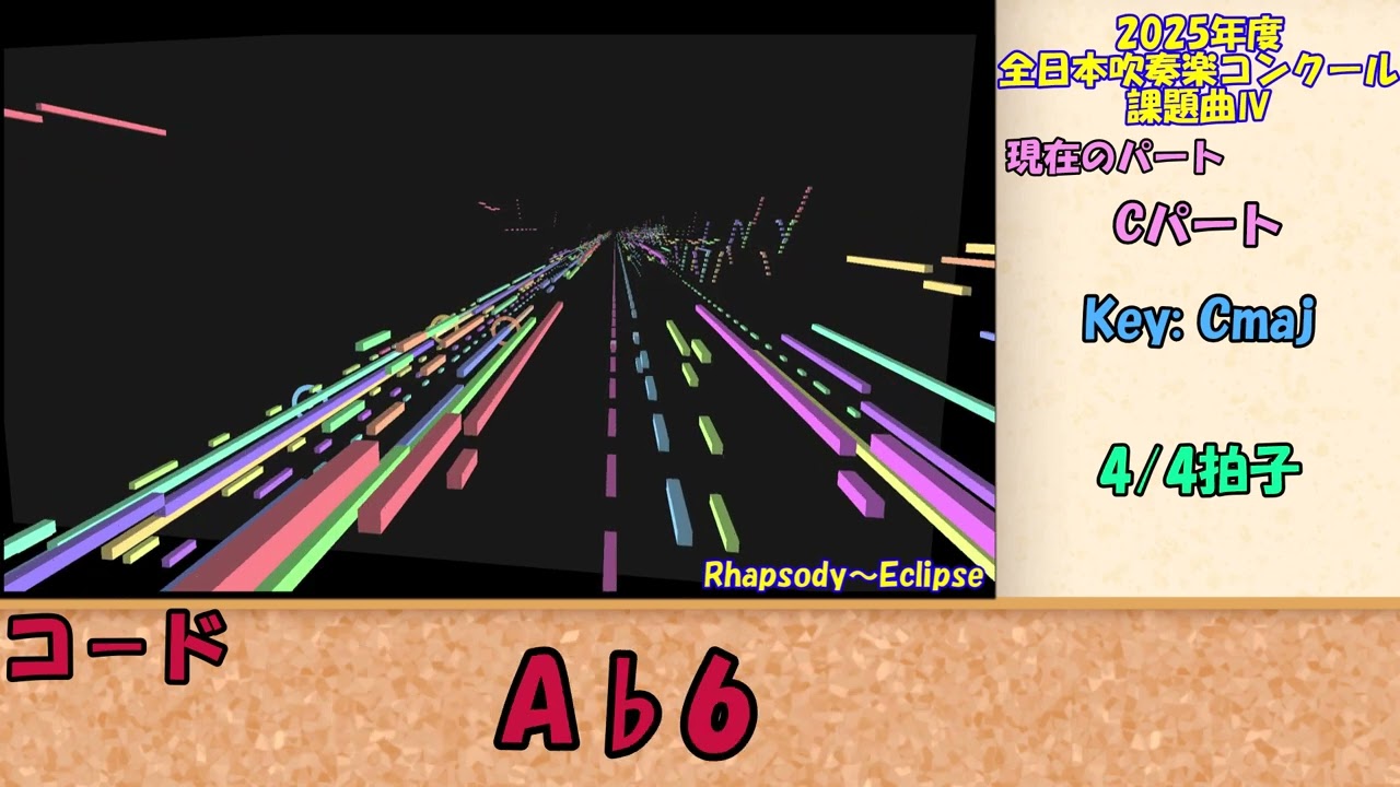【2025年吹奏楽コンクール課題曲Ⅳ】Rhapsody～Eclipse/大島ミチル【コード進行】