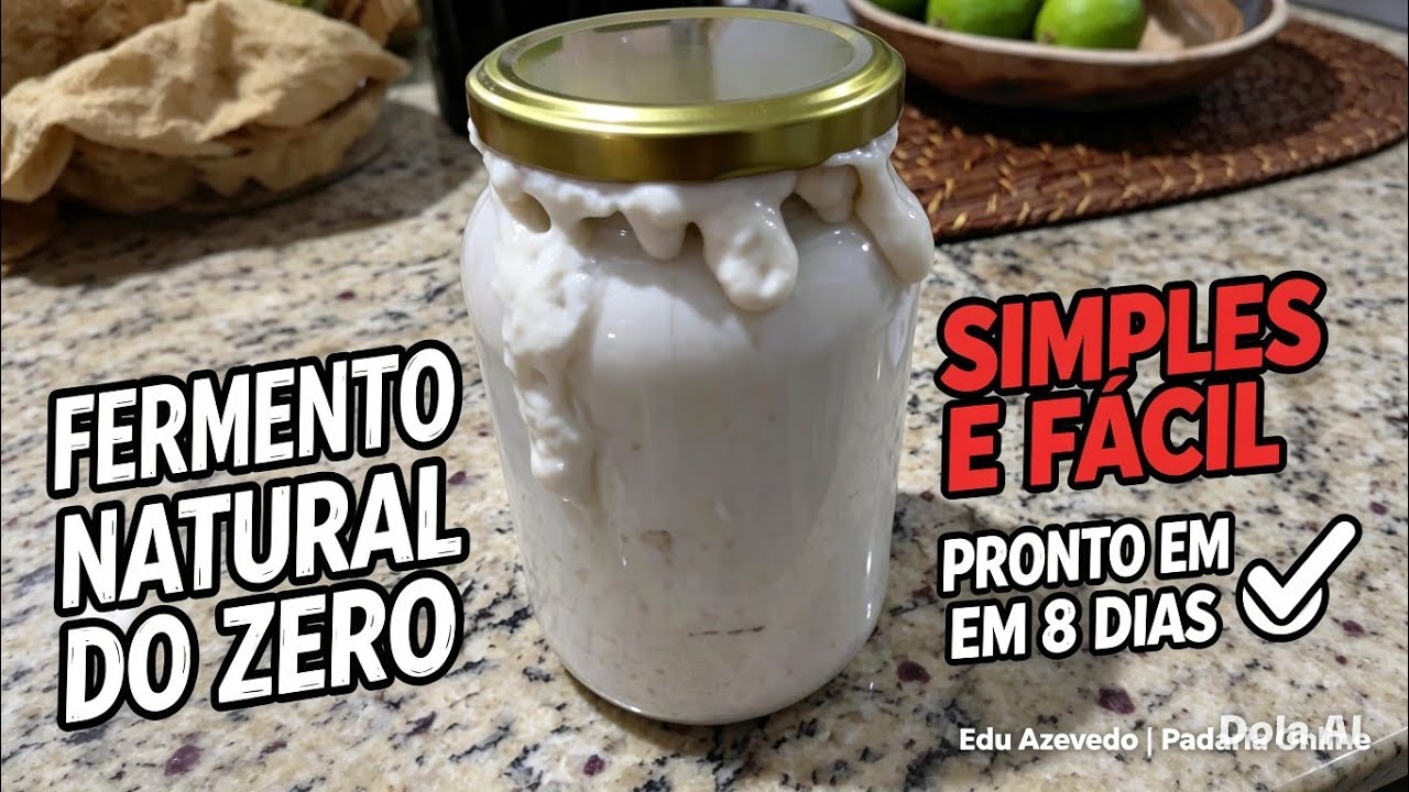MEU LEVAIN LEVOU 8 DIAS PARA FICAR PERFEITO! - VEJA COMO É SIMPLES FAZER UM FERMENTO NATURAL DO ZERO